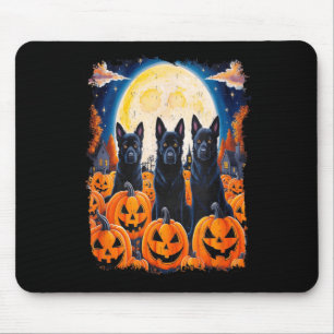 Black Dogs Halloween Dog Lovers Starry Night Dog Mouse Pad