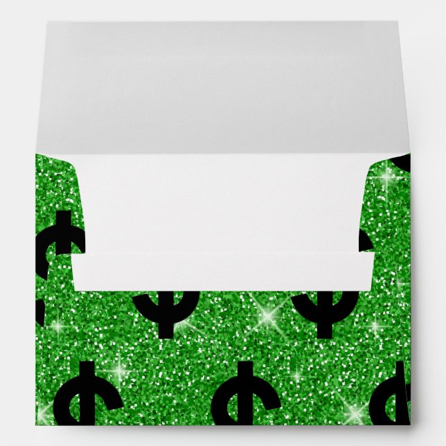 Black Dollar Sign Money Entrepreneur Wall Street Envelope (Back (Bottom))