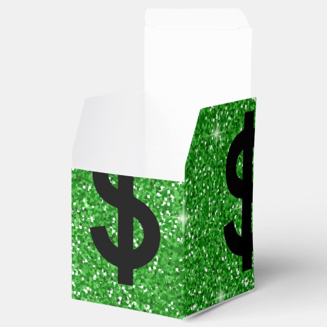 Black Dollar Sign Money Entrepreneur Wall Street Favor Box (Opened)