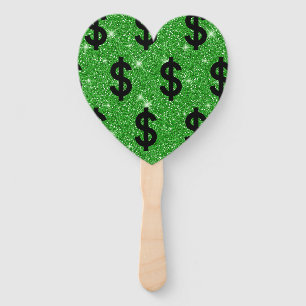 Black Dollar Sign Money Entrepreneur Wall Street Hand Fan