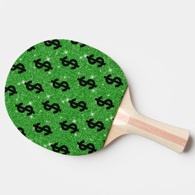 Black Dollar Sign Money Entrepreneur Wall Street Ping Pong Paddle (Side)