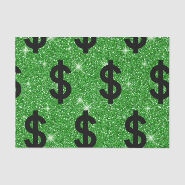 Black Dollar Sign Money Entrepreneur Wall Street Tissue Paper (Front)