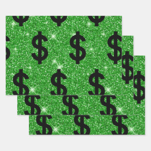 Black Dollar Sign Money Entrepreneur Wall Street Wrapping Paper Sheet