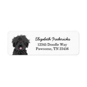 Black Doodle Dog Custom Return Address