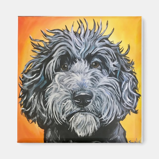 Black doodle magnet (Front)
