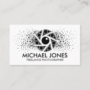 Black Dot Art Splatter Camera Shutter Business Card