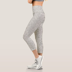 Black Dot Pattern Capri Leggings