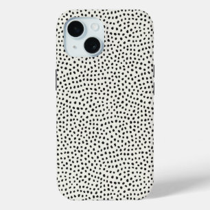 Black Dot Pattern iPhone 15 Case