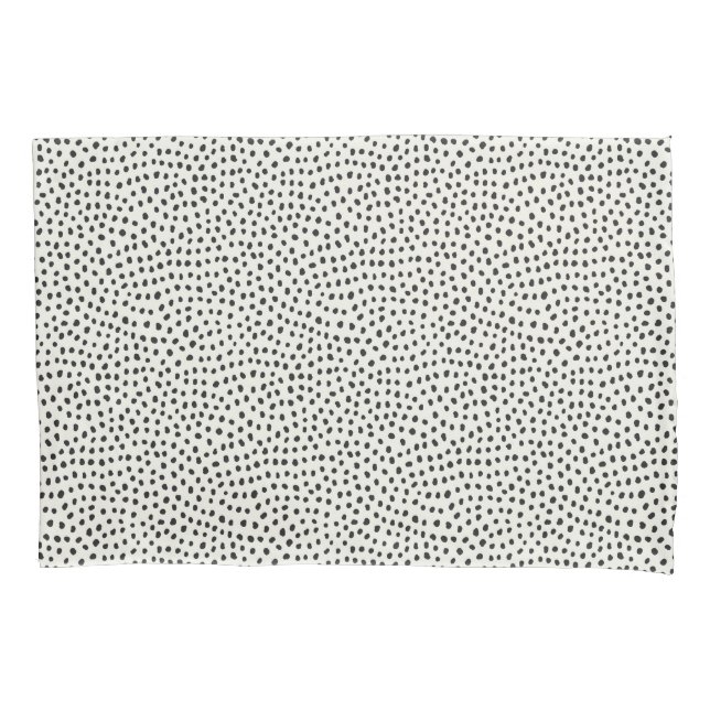 Black Dot Pattern Pillowcase (Front-Left)