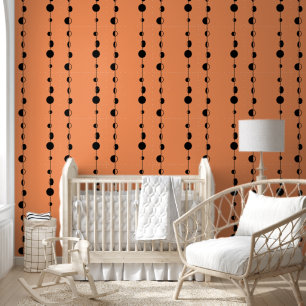 Black dots and vertical lines on Orange Wallpaper