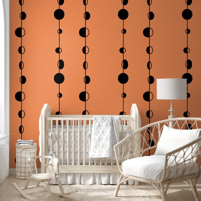 Black dots and vertical lines on Orange Wallpaper (Kids)