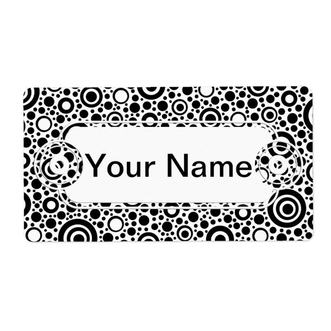 Black Dots & Circle Pattern + your text & backgr. (Front)