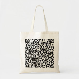 Black Dots & Circle Pattern + your text & backgr. Tote Bag