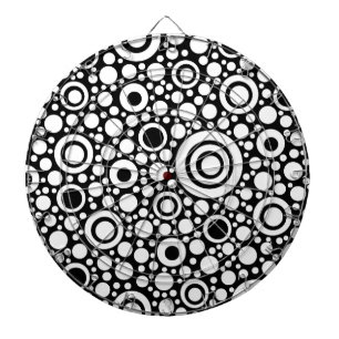 Black Dots & Circles Grid + your backgr. & text Dartboard
