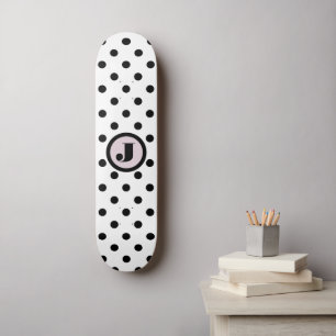 Black Dots Custom Monogram Skateboard