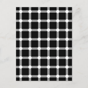 Black Dots Optical Illusion White Dot Squares Grid Postcard