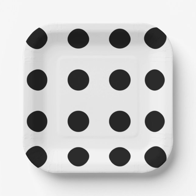 Black Dots Paper Plate (Front)