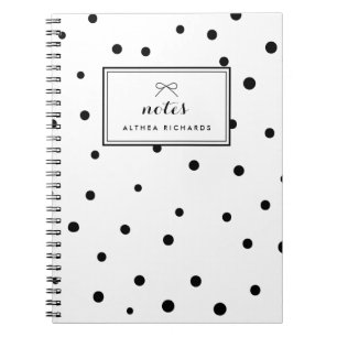 Black Dots Pattern Personalized Notebook