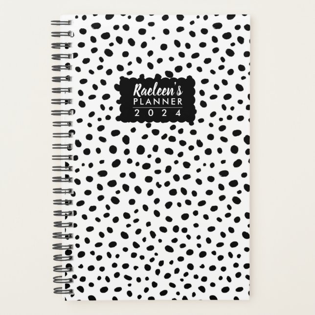 Black Dots Personalized Weekly Planner (Front)
