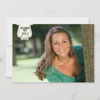 Black dots photo graduation party announcement