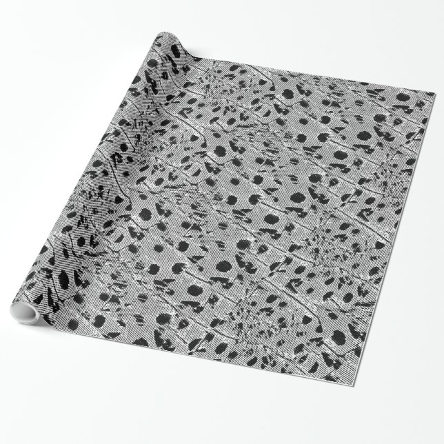 Black Dotted Wrapping Paper (Unrolled)