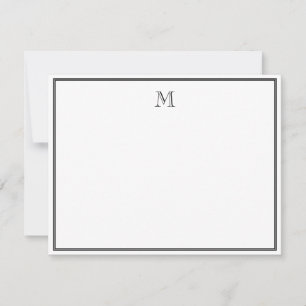 Black Double Border Vintage Monogram Card