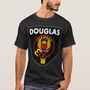 Black Douglas T with Crowned Winged Heart logo T-S T-Shirt