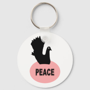 Black Dove Peace Keychain