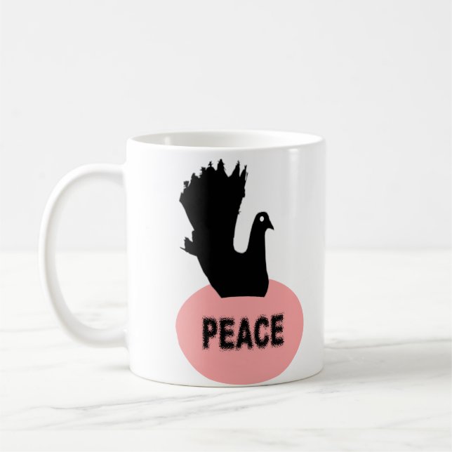 Black Dove Peace Mug (Left)