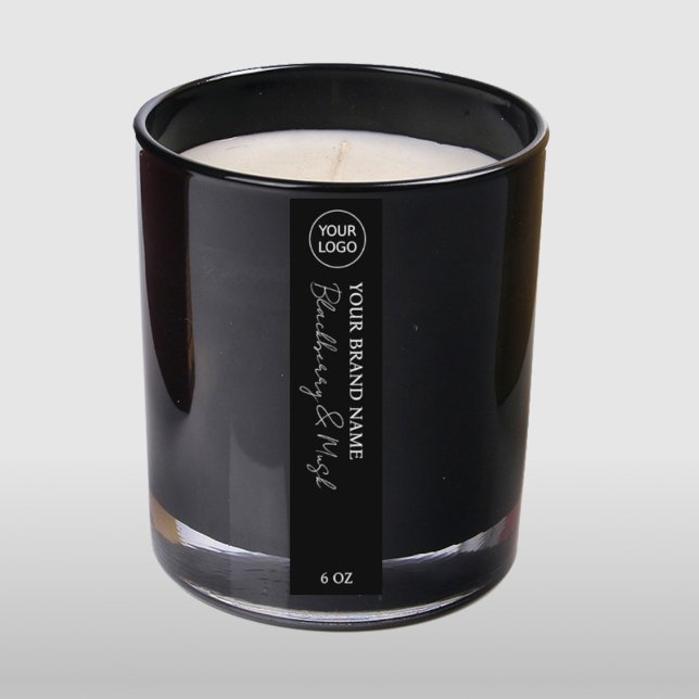Black Downloadable Candle Labels Invitation (Creator Uploaded)