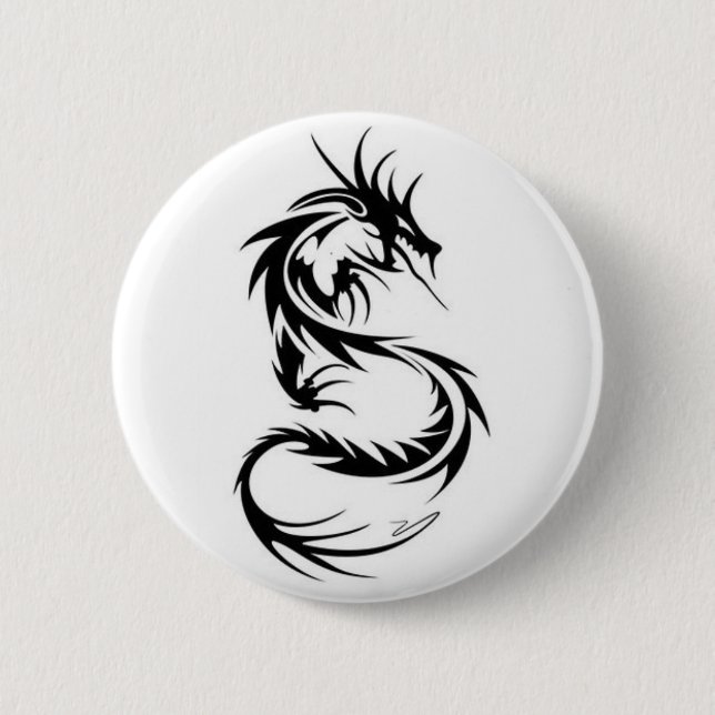 Black Dragon 2 Inch Round Button (Front)