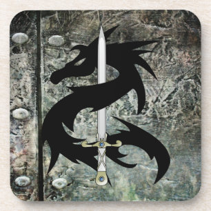 Black Dragon and Sword Coaster