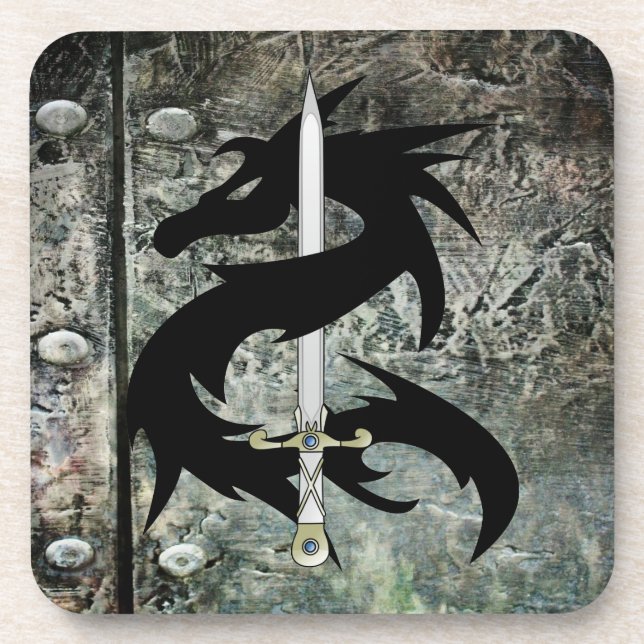 Black Dragon and Sword Coaster (Front)