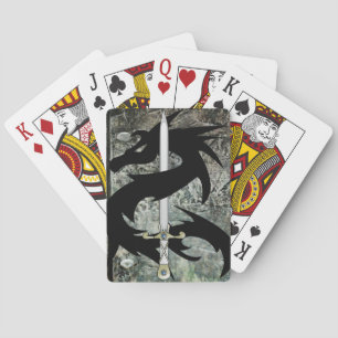 Black Dragon and Sword Playing Cards