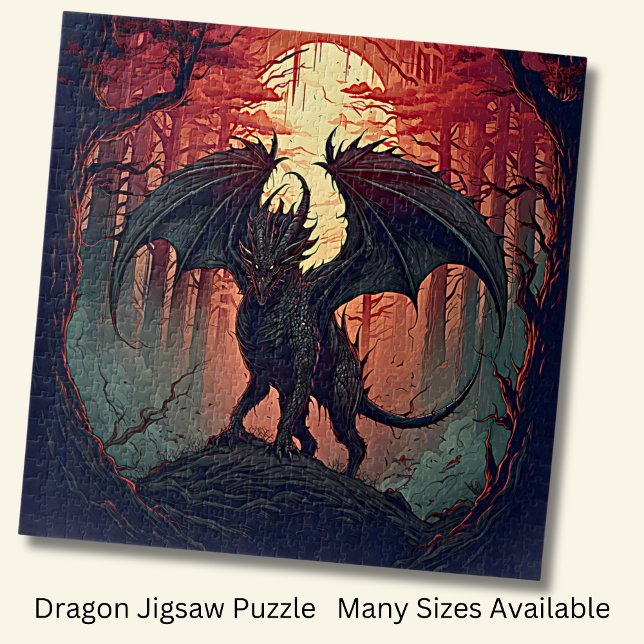 Black Dragon at Sunset Jigsaw Puzzle (Creator Uploaded)