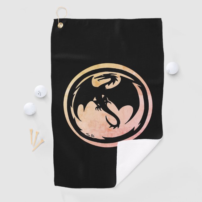Black Dragon black golf towel (InSitu)