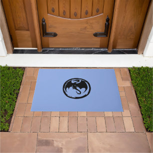 Black Dragon Blue large doormat