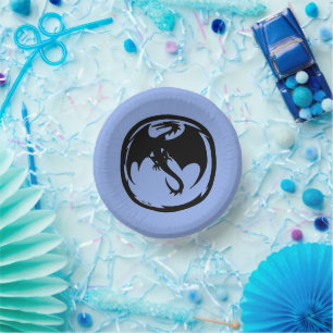 Black Dragon blue paper bowls Plate