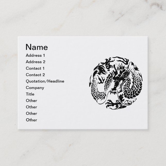 Black Dragon Business Card (Front)