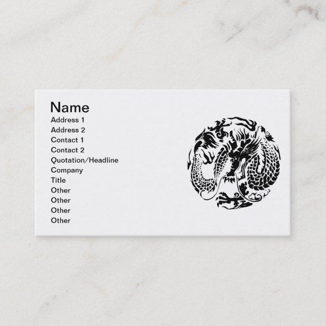 Black Dragon Business Card (Front)