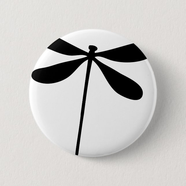 black dragon fly icon 2 inch round button (Front)