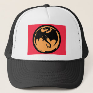 Black Dragon Gold Coral trucker hat