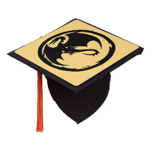 Black Dragon gold graduation cap