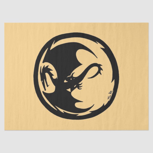 Black Dragon gold tissue paper large (Front)