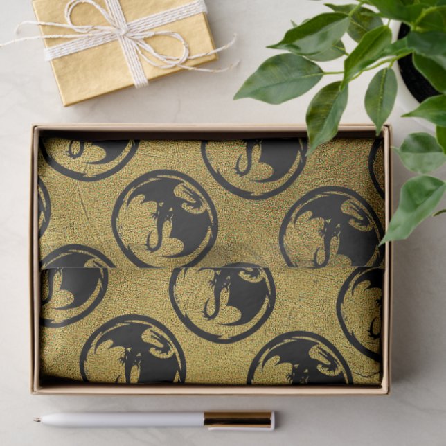Black Dragon gold vein tissue paper medium (Gift)