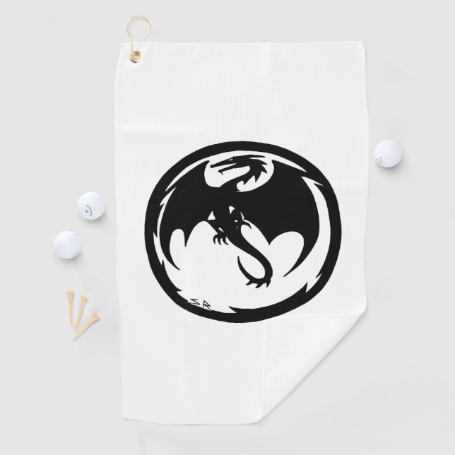 Black Dragon golf towel (InSitu)