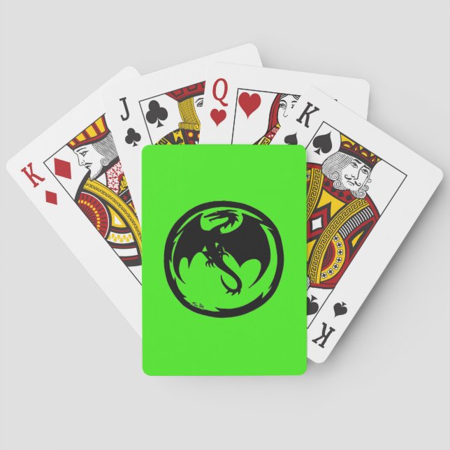 Black Dragon green playing cards (Back)