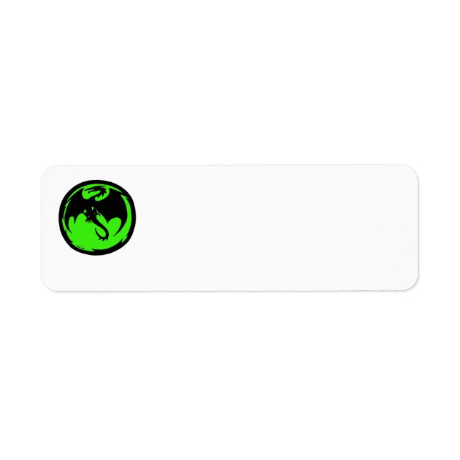 Black Dragon green white return address labels (Front)