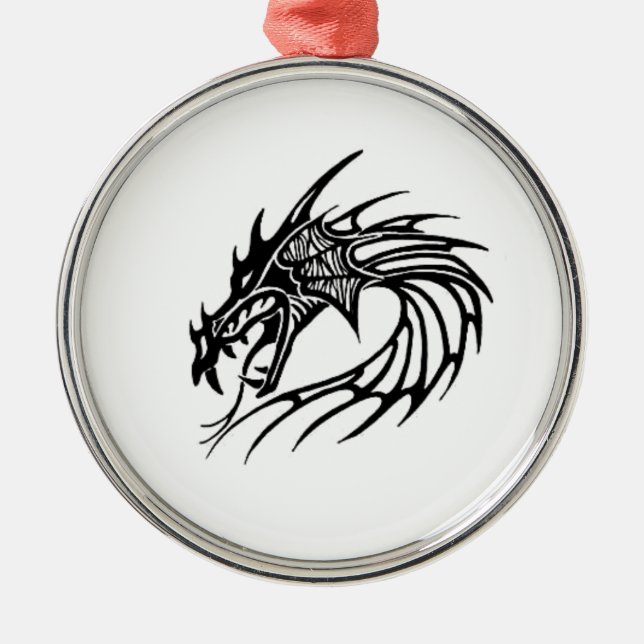 Black dragon metal ornament (Front)