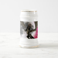 Black Dragon - Mythical Fantasy Creature Red Sky